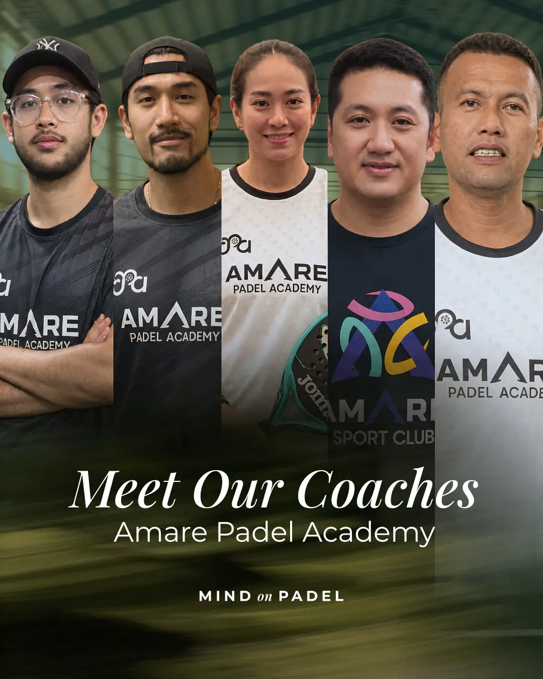 Coaches from Amare Padel Academy, MOP Arena's coaching partner