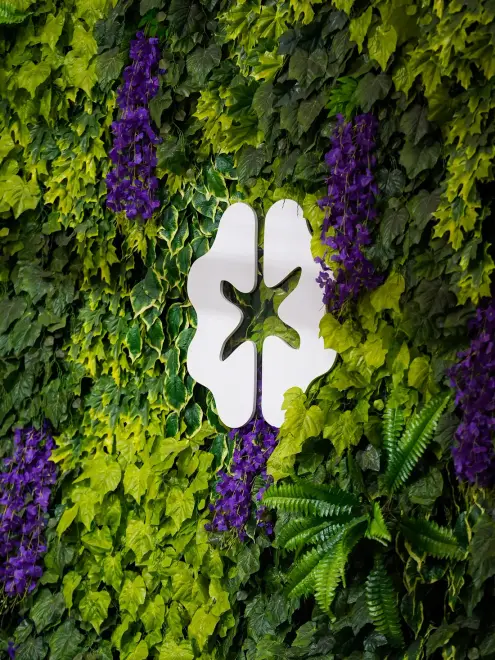 Green living wall with the MOP clover